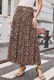 Tiered Animal Print Maxi Skirt