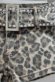 Studded Belt Casual Shorts