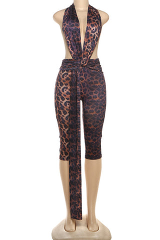 Elegant Tie-Front Halter Jumpsuit