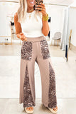 Leopard Patchwork Wide Leg Pants