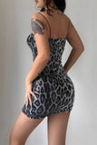Strappy Animal Print Mini Dress