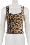 Leopard Print Sequin Tank Top
