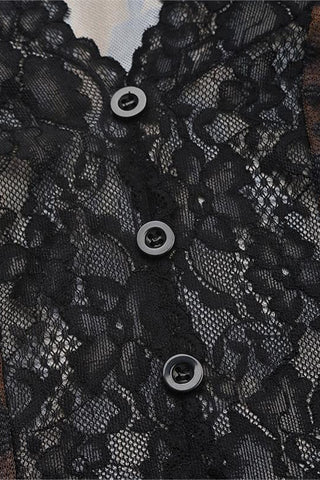 Lace Detail Leopard Print Bodysuit