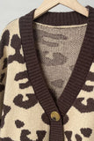 Button-Up Leopard Print Cardigan