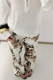 Wild Print Straight Jeans