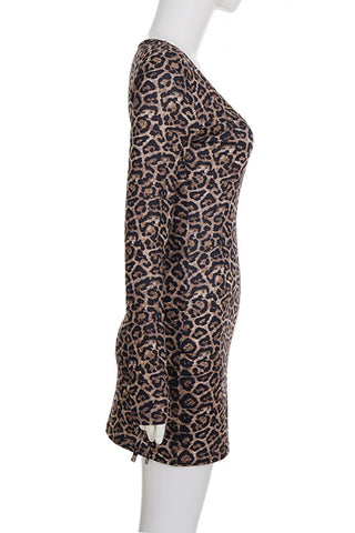 Leopard Print Casual Dress