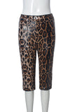 Sequin Leopard Print Casual Pants