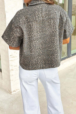 Leopard Print Short Sleeve Shirt