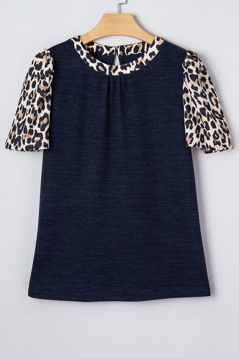 Animal Print Sleeve T-Shirt
