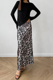 Leopard Print Skirt with Flowing Silhouette