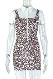 Chic Animal Print Skirt Set