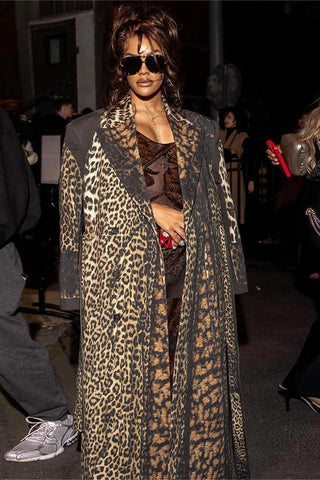 Animal Print Wrap Jacket