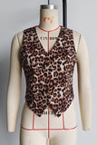 Leopard Print Button-Front Vest
