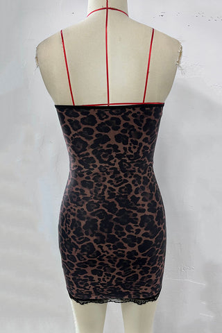 Strapless Lace Trim Mini Dress