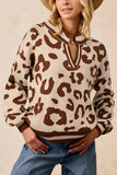 Animal Pattern V-Neck Sweater