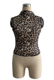 Chic Sleeveless Leopard Print T-Shirt