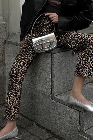 Animal Print Casual Pants