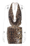 Leopard Print Sequin Skirt Set