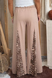 Leopard Patchwork Wide Leg Pants
