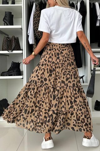 Leopard Print Maxi Skirt