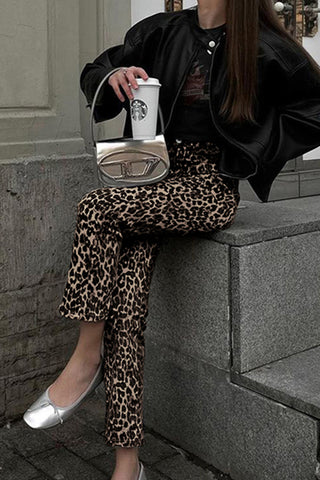 Leopard Print Casual Pants