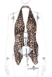 Halter Tie-Front Leopard Tank Top
