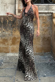Halter Animal Print Dress