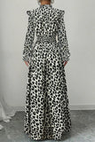 Wild-Print Maxi Dress with Ruffled Detail