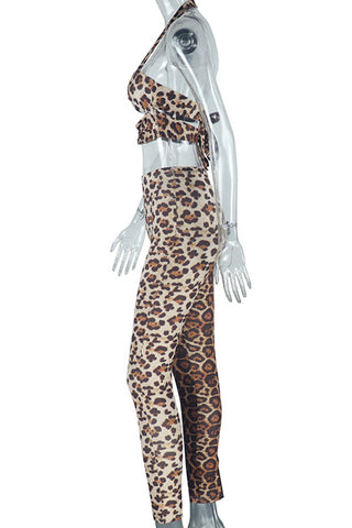 Leopard Print Pants Set