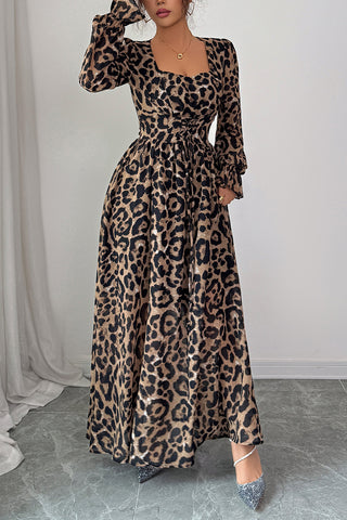Elegant Animal Print Maxi Dress