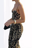 Leopard Print Spaghetti Strap Sundress