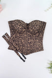 Leopard Strapless Bustier Top