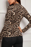 Leopard Print Long Sleeve Blouse