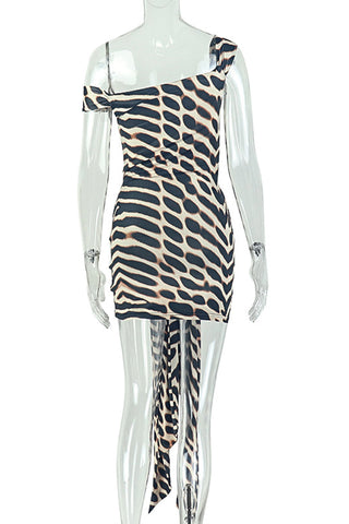 Off-Shoulder Tie Front Casual Dress