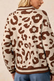 Animal Pattern V-Neck Sweater