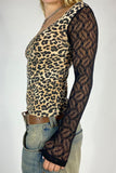 Leopard Print Long Sleeve Top
