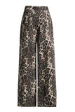 Distressed Leopard Print Casual Pants