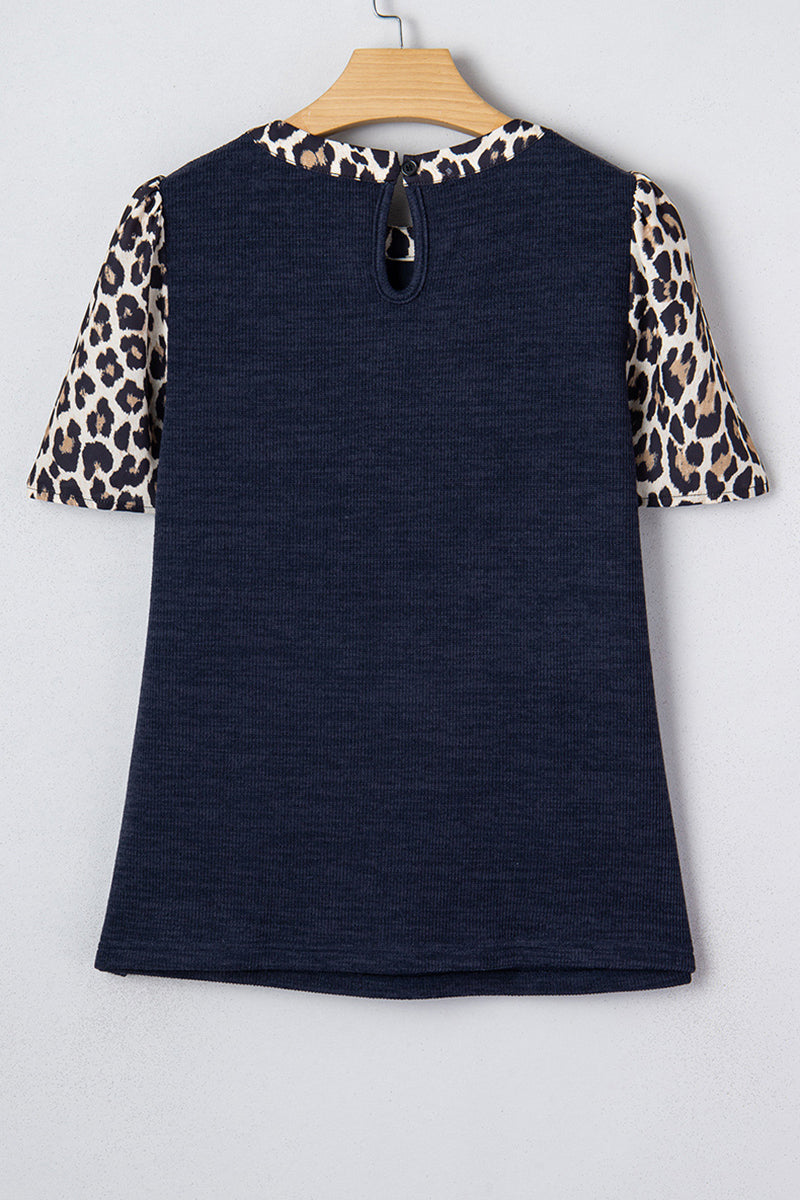 Animal Print Sleeve T-Shirt