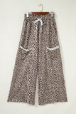 Leopard Print Wide-Leg Casual Pants