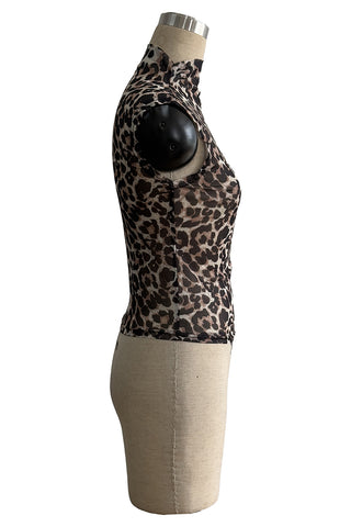 Chic Sleeveless Leopard Print T-Shirt