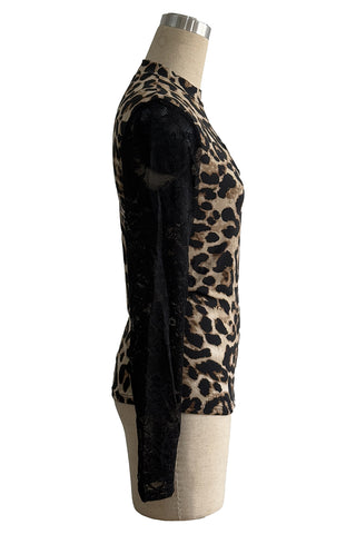 Lace Sleeve Sheer Top