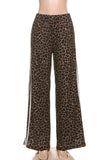 Leopard Print Wide-Leg Casual Pants