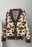 Button-Up Leopard Print Cardigan