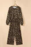 Leopard Print Pullover Pants Set
