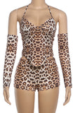 Chic Halter Neck Patterned Short Set