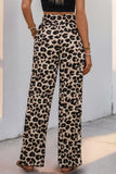 Leopard Print Wide-Leg Casual Pants