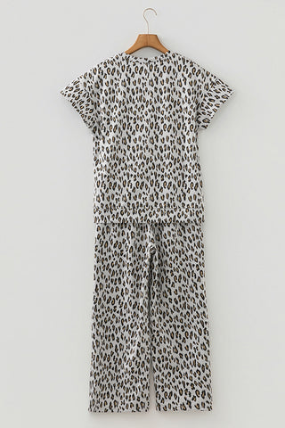 Animal Print Two-Piece Pants Set