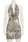 Halter Neck Animal Print Dress