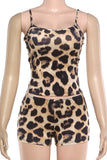 Spaghetti Strap Leopard Short Set