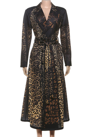 Animal Print Wrap Jacket